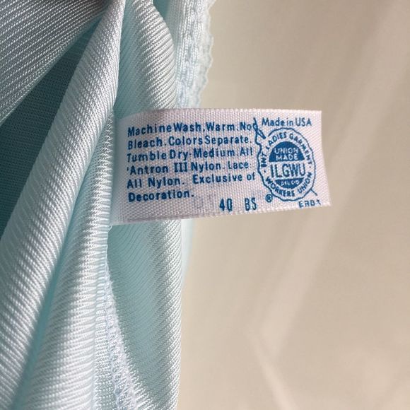 Vintage Maidenform lace edged cami camisole baby blue sz 32 small​ lacy slip​ - Picture 11 of 12